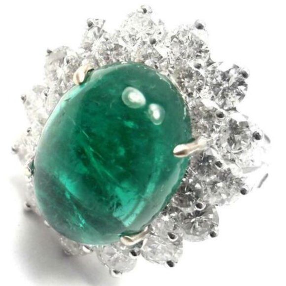 Authentic Craig Drake 18k White Gold Large 10.97ct Emerald Diamond Cocktail Ring - Picture 3 of 12